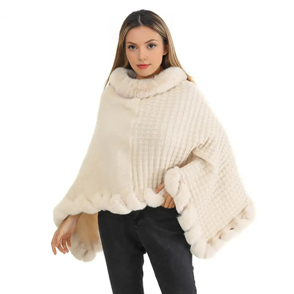 Luxe Faux Fur Cape Wrap for Women – Cozy Winter Shoulder Throw Shawl for Evening & Casual Wear | Thomler