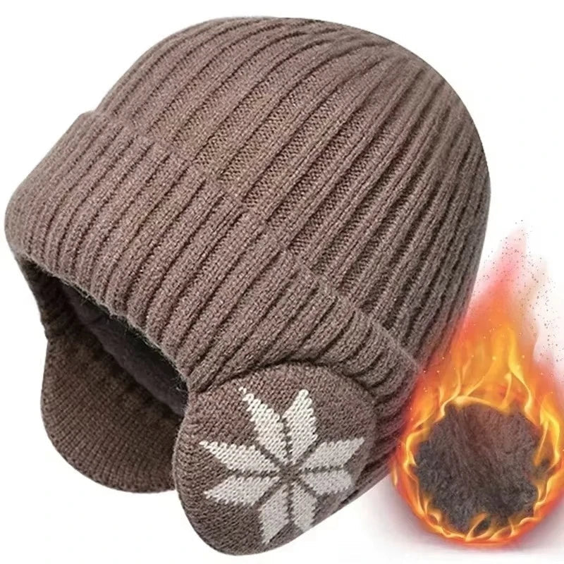 Ribbed Fleece-Lined Winter Hat with Built-In Ear Flaps for Men & Women | Thomler
