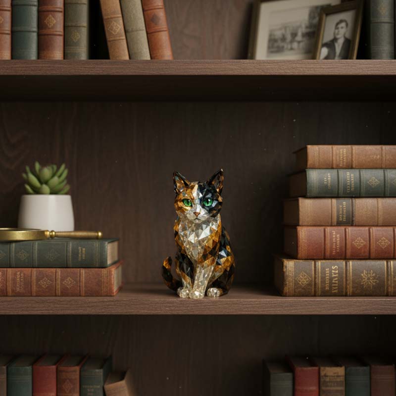 Holiday Countdown Crystal Cat Figurine Calendar 24-Day Advent Set for Cat Lovers & Collectors | Thomler