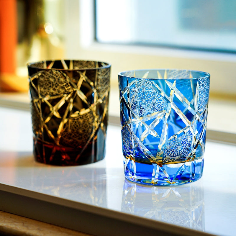 Japanese Cut Crystal Whisky Glass with Gift Box Lightning Pattern Barware for Scotch Bourbon Cocktails Home Bar Décor Artisan Glassware Coll | Thomler