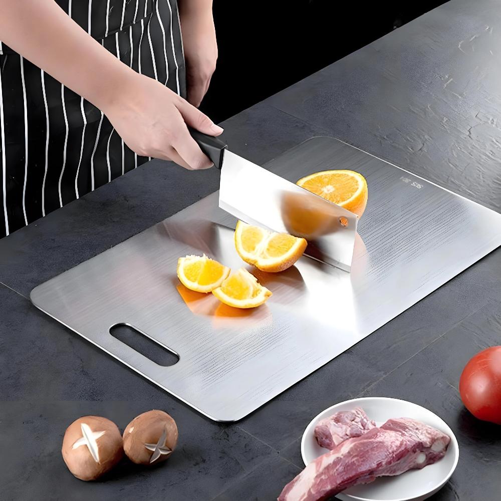 Stainless Steel Cutting Board for Kitchen – Antibacterial Non-Porous Food Prep Surface – Dishwasher Safe | Thomler