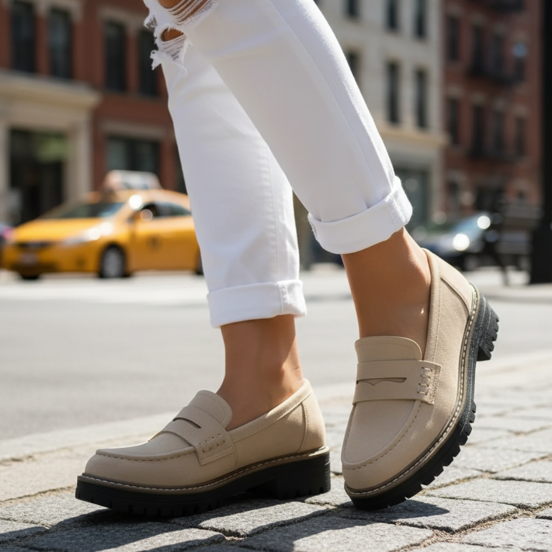 Cushioned Slip-On Shoes with Arch Support & Non-Slip Sole for All-Day Comfort – Women's & Men's Casual Loafers for Walking, Work, Travel | Thomler
