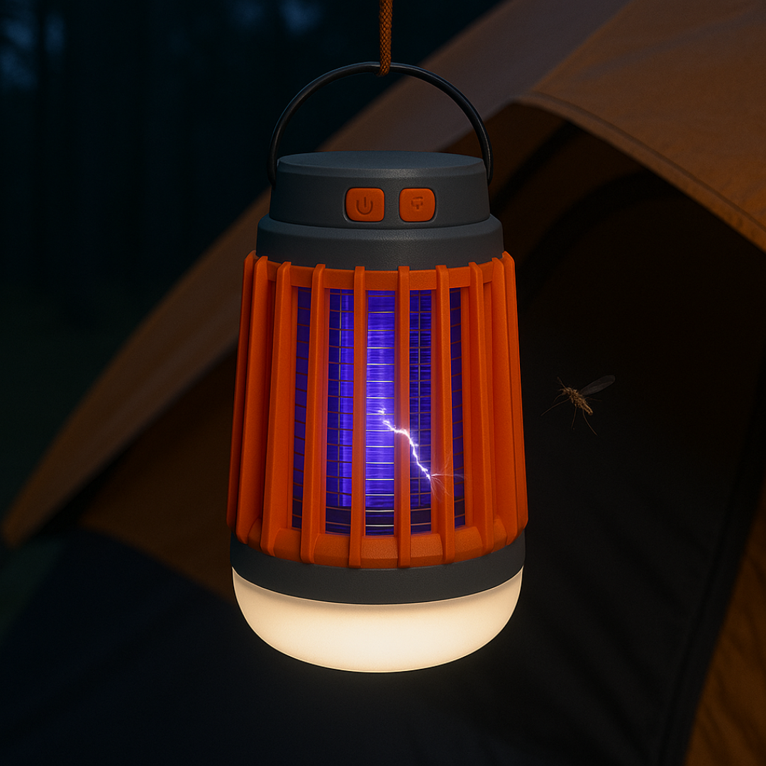 Solar Bug Zapper with UV Light & LED Camping Lantern for Outdoor Mosquito Control & Patio Lighting | Thomler