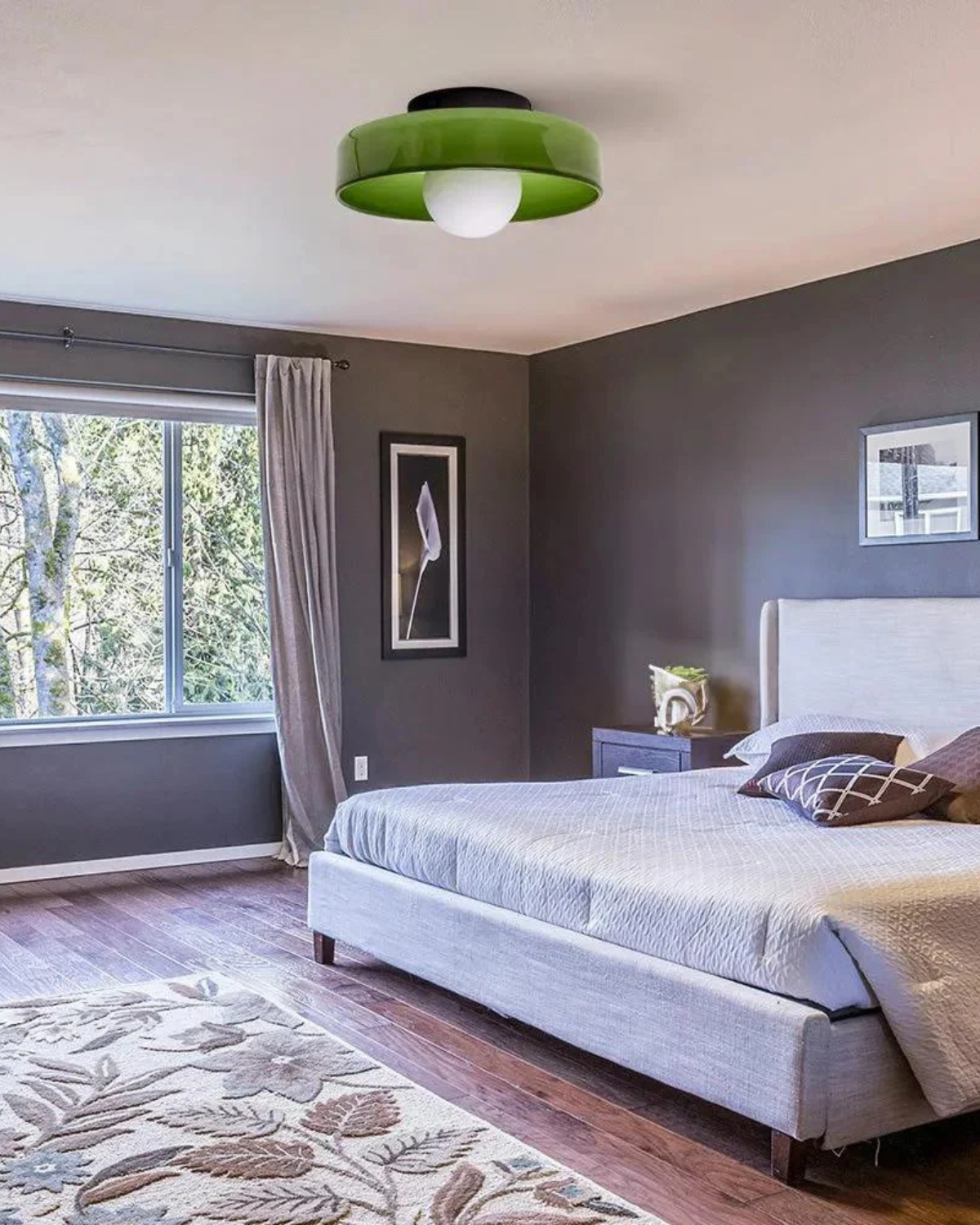 Moderne ronde plafondlamp van glas en ijzer – minimalistische designlamp voor woonkamer en slaapkamer met warme lichtkleur | Sansoti