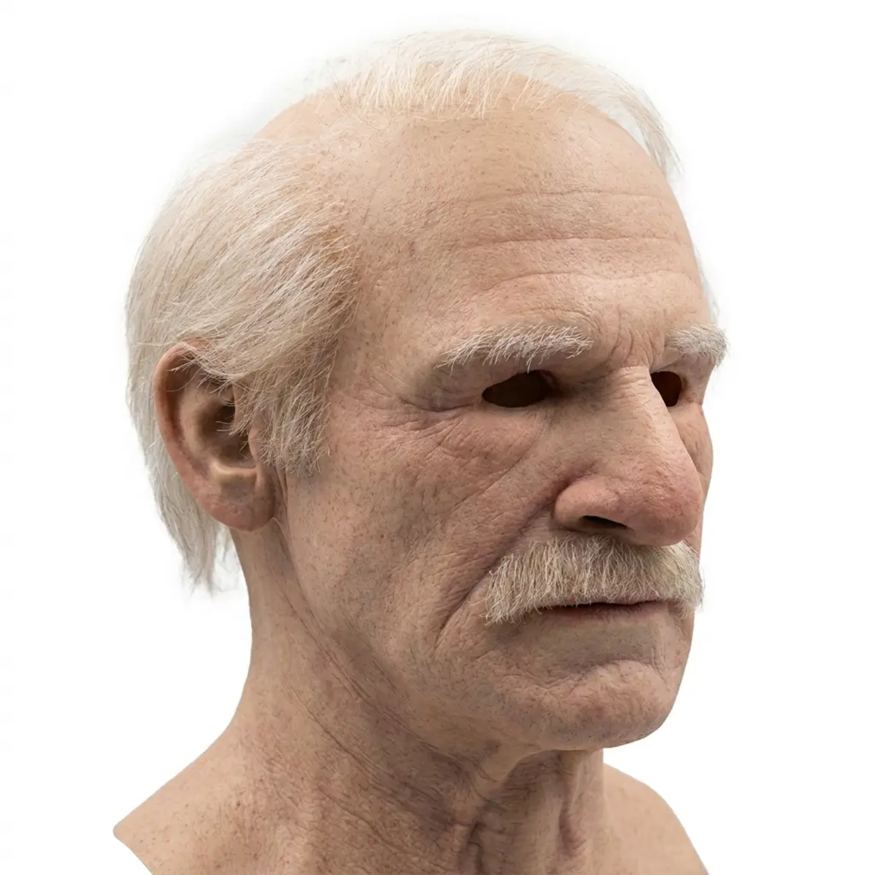Elderly Character Latex Full-Head Costume Mask with Movable Jaw for Halloween, Theater, and Cosplay | Thomler