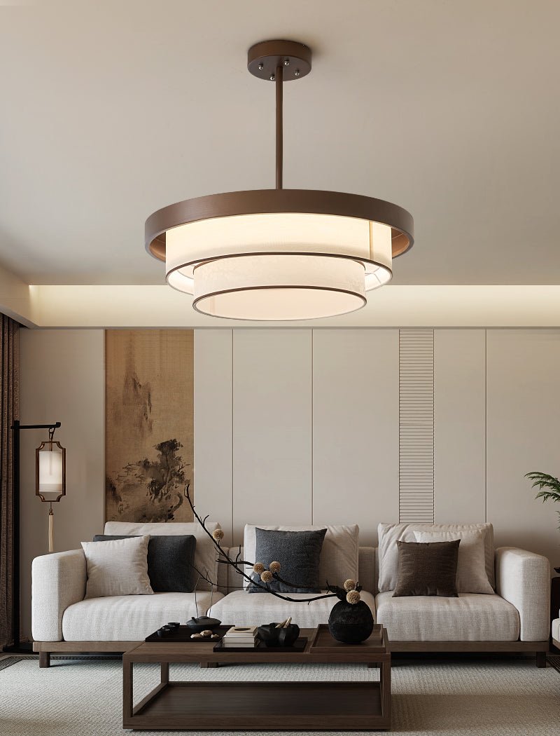 Layered Fabric Ring Pendant Light – Modern Hanging Ceiling Fixture for Dining Room & Entryway | Thomler