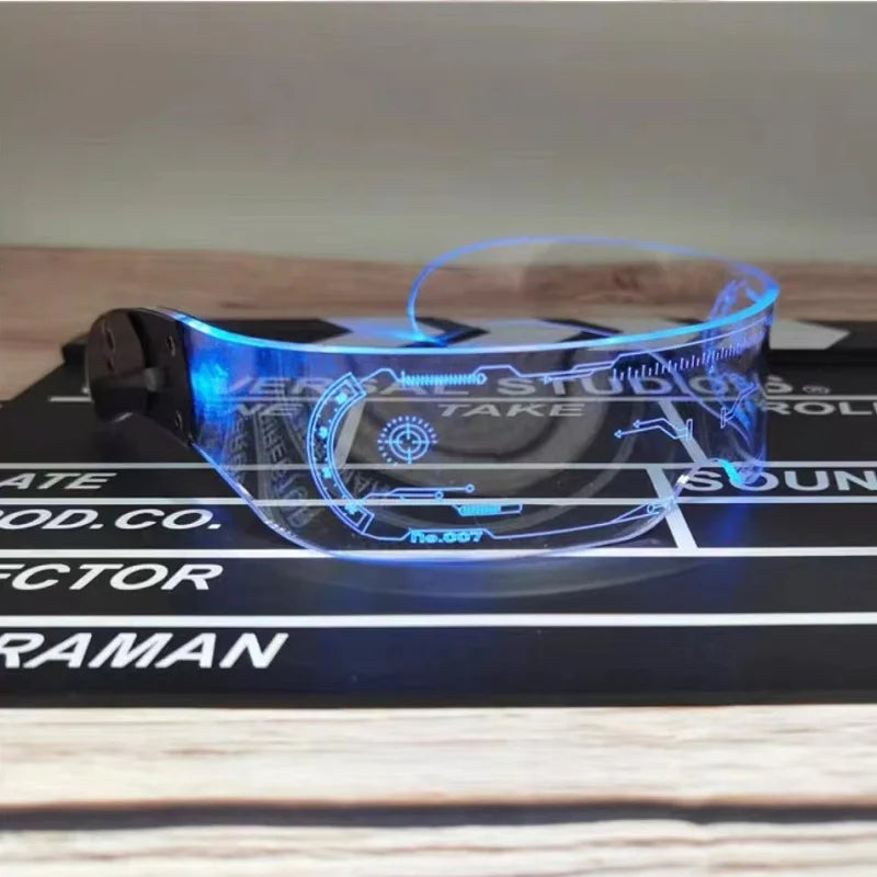 Illuminated Futuristic Visor Eyewear – Rechargeable Neon Shades for Raves, Costume Events & Night Parties | Thomler