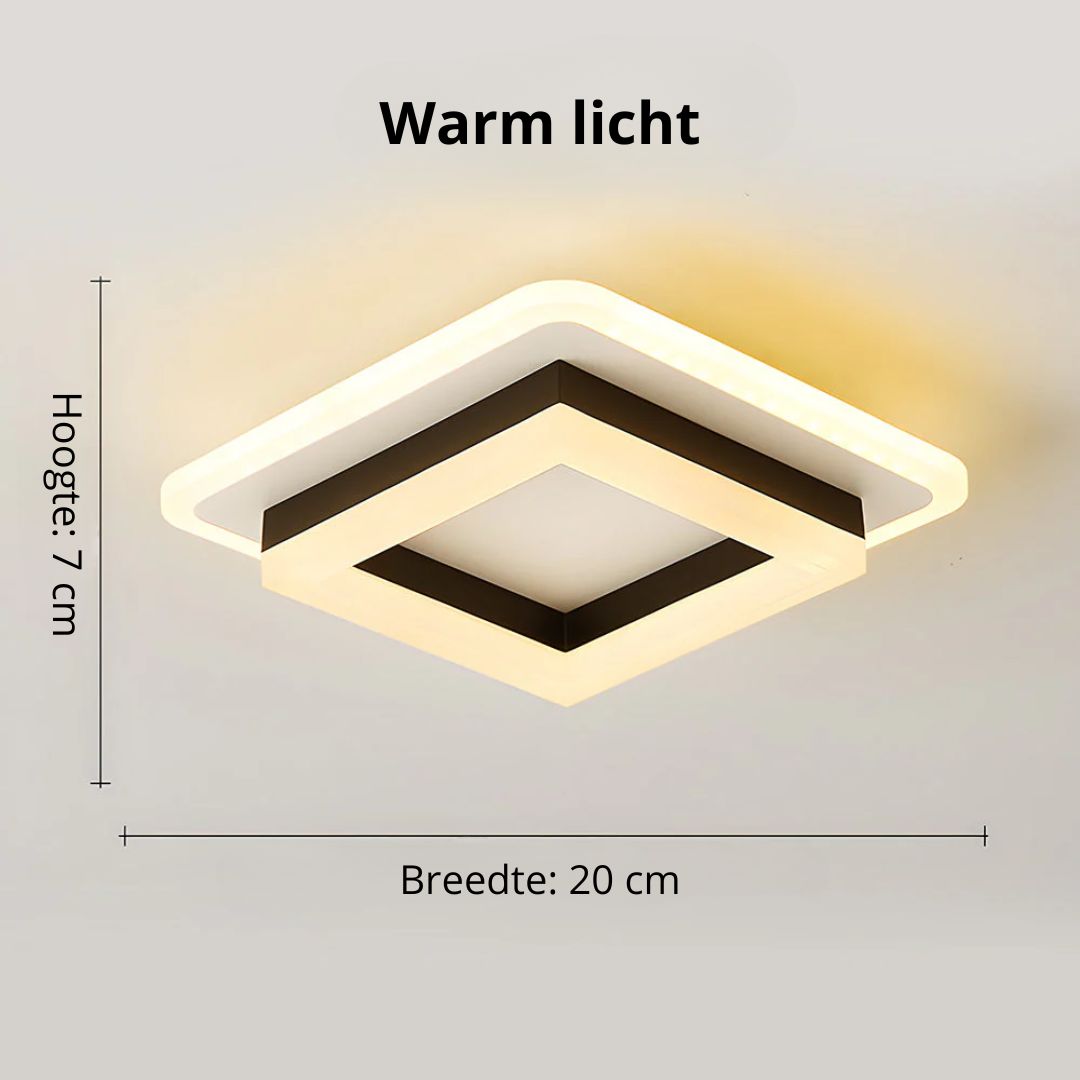 Ceiling Light LED 1920 Lumen Black White Bedroom Hallway Modern Geometric Flush Mount Living Room Lighting | Thomler