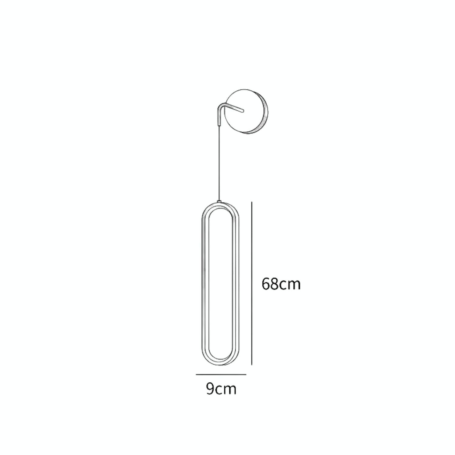 Wall Lamp Brass Integrated LED 68.0 cm White Bedroom Hallway Living Room Hanging Accent Light Adjustable Colour Temperature | Thomler