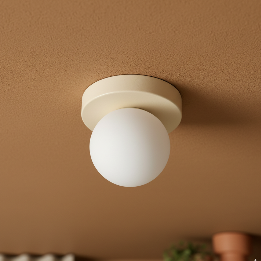 Frosted Sphere Sconce & Flush-Mount Fixture – Dual-Install LED Globe for Entry, Bedroom & Living Spaces | Thomler