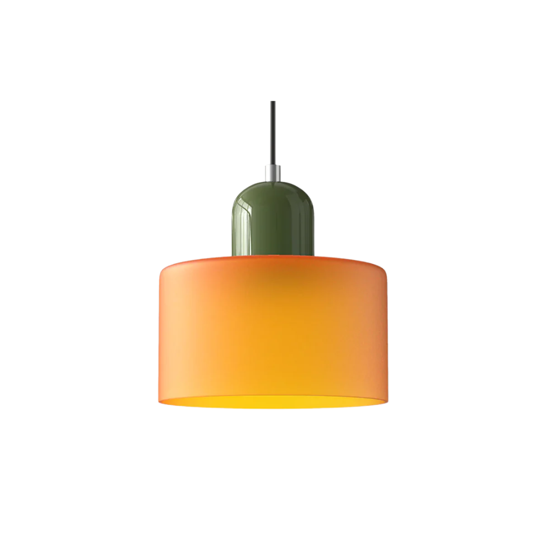 Mid-Century Glass Pendant Light – Adjustable Drop Ceiling Fixture with Colorful Dome Shade for Kitchen Island, Dining Room & Reading Nook | Thomler