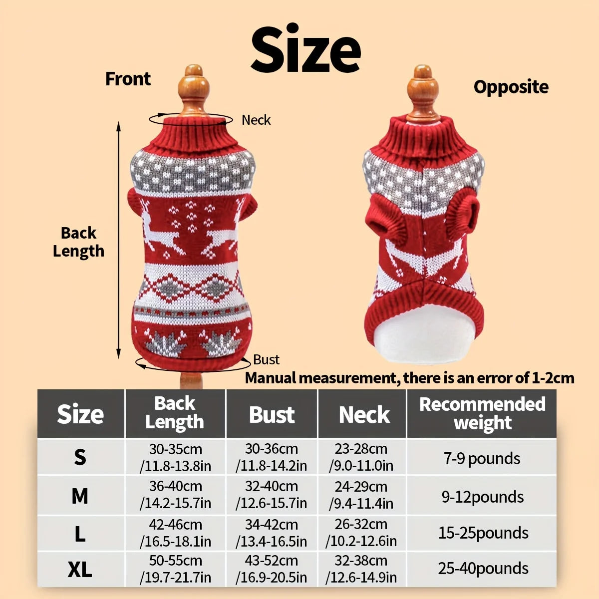 Holiday Pet Pullover — Festive Acrylic Knit for Dogs & Cats | Cozy Fit for Small & Medium Animals | Soft Breathable Design | Indoor | Thomler