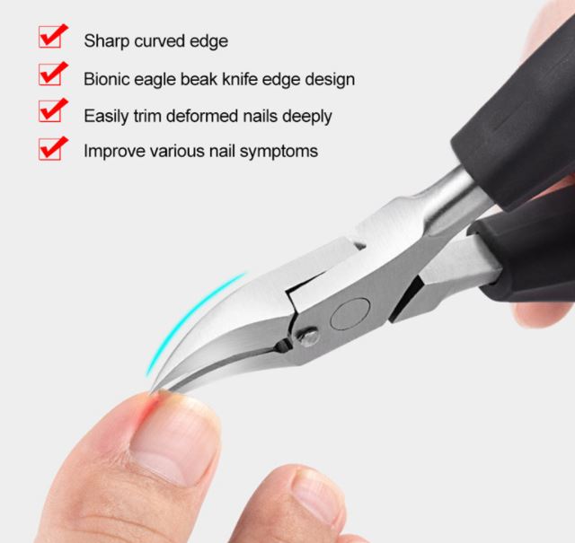 Heavy-Duty Toenail Clipper for Thick Nails Ingrown Nails Curved Blade Ergonomic Grip Stainless Steel Precision Trimmer Foot Care Tool | Thomler