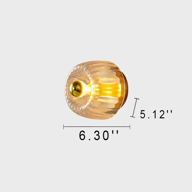 Flush Mount Light Copper 6.3 in Elegant Gold Bedroom Living Room Wall Lamp Luxury LED Incandescent Fixture | Thomler