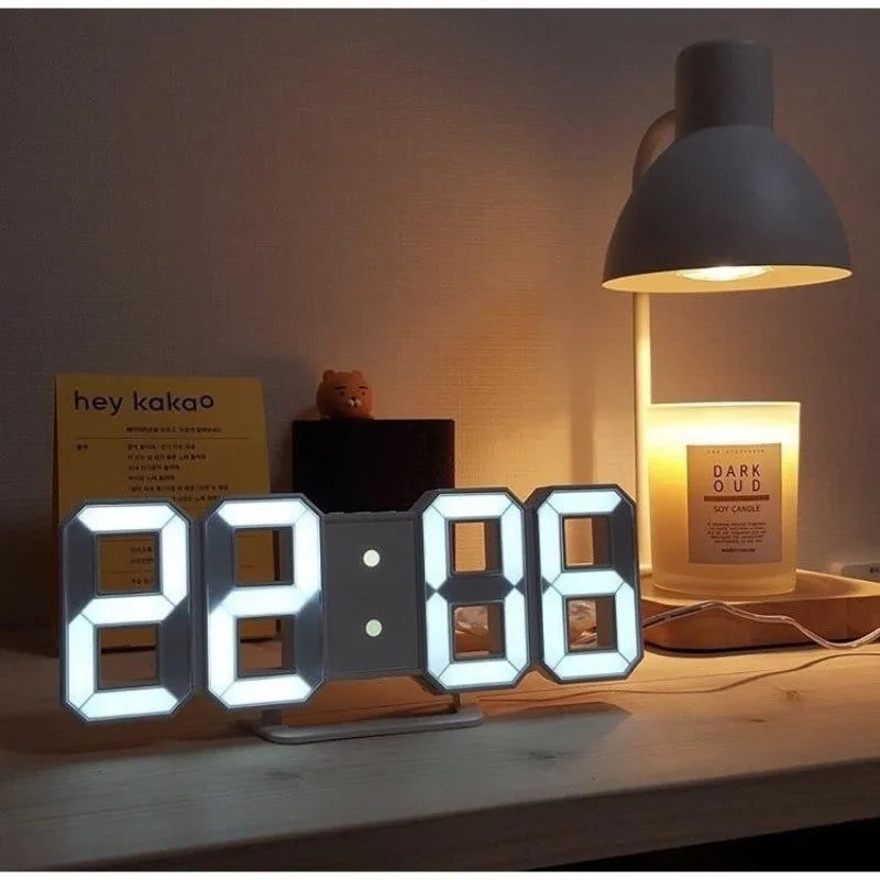 Modern 3D LED Digital Clock – Wall or Desk Display with Auto Brightness | Thomler