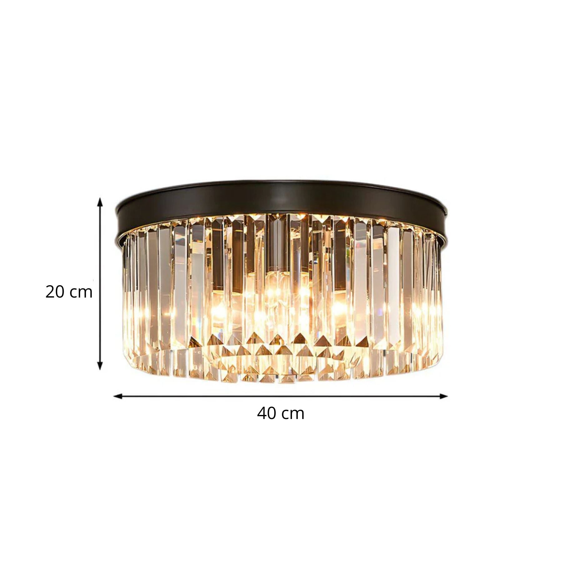 Ceiling Light Iron Crystal 40.0 cm Gold Living Room Hallway Bedroom Elegant Ambient Lighting | Thomler