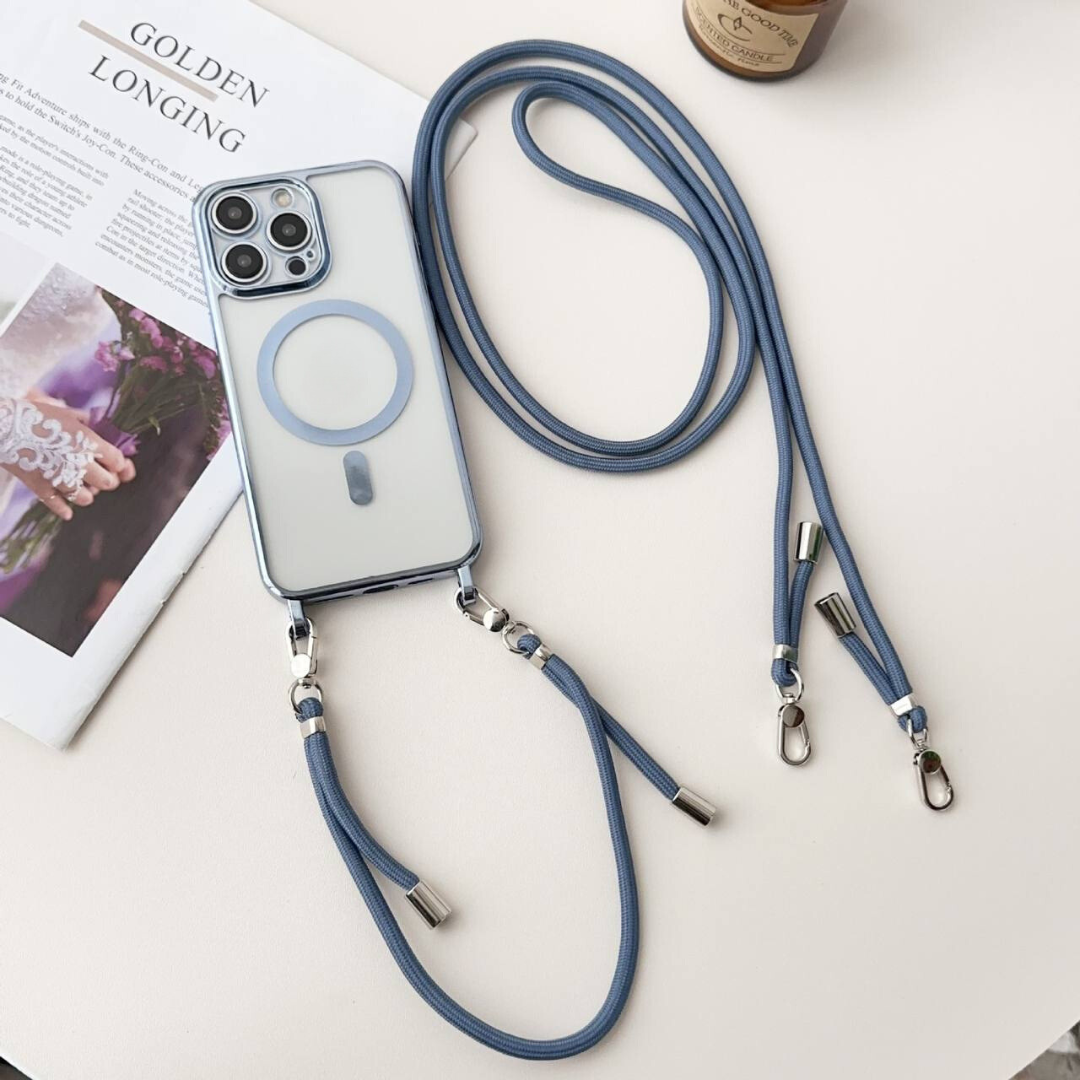 MagSafe Crossbody iPhone Case with Adjustable Strap for Hands-Free Carrying | Compatible with All MagSafe Accessories | Slim Protective | Thomler