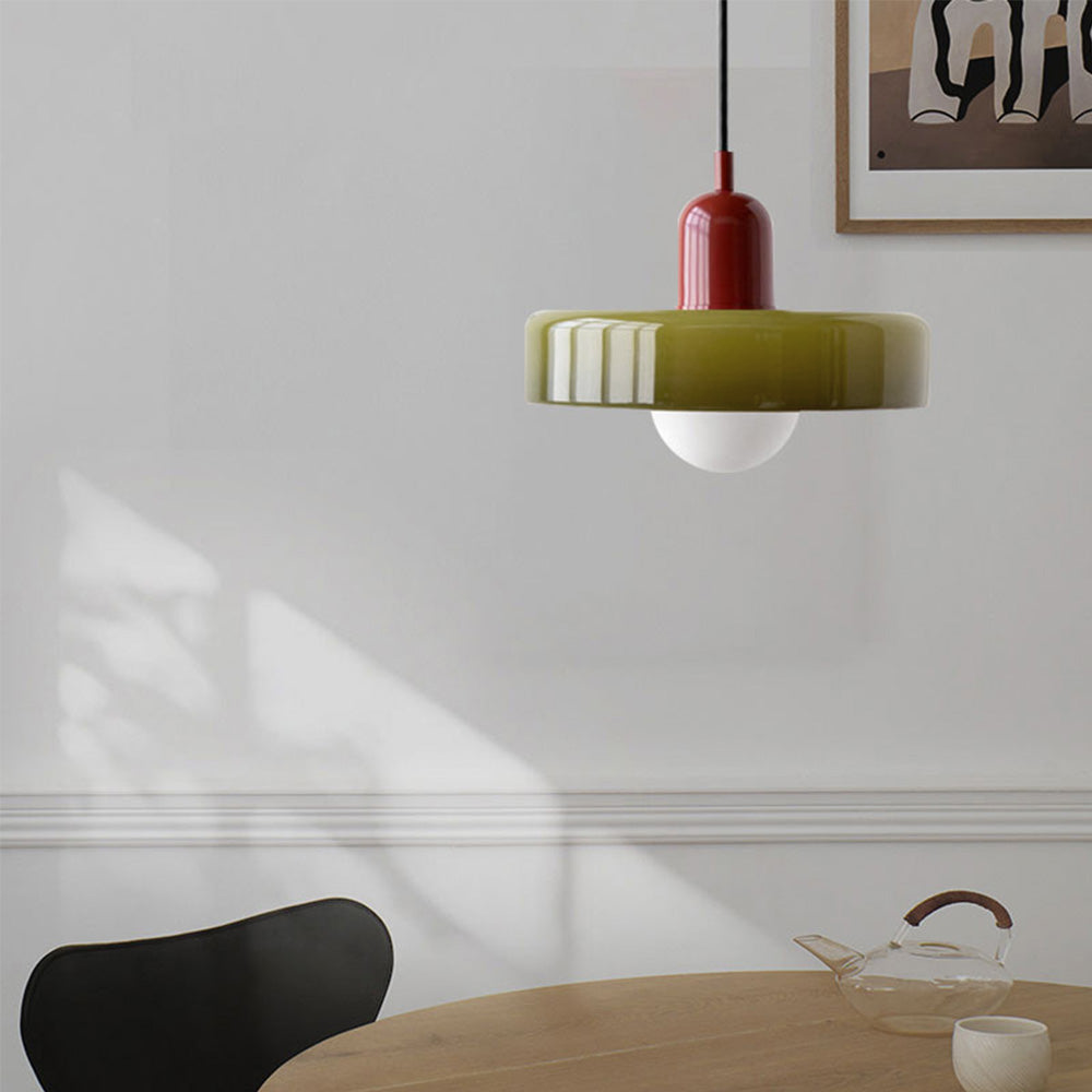 Pendant Light Glass Shade G9 15W Retro Kitchen Dining Room Hanging Ceiling Lamp Colourful Modern Interior Lighting | Thomler