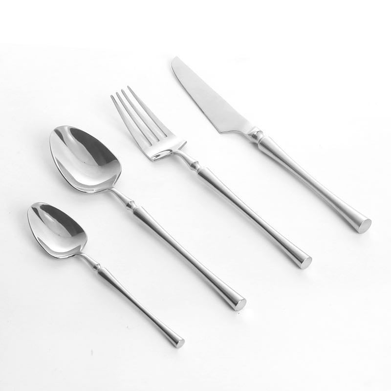Stainless Steel Flatware Service for 6 – Complete 24-Piece Dinner Set with Table Knives, Forks, Spoons & Teaspoons for Everyday Dining & | Thomler