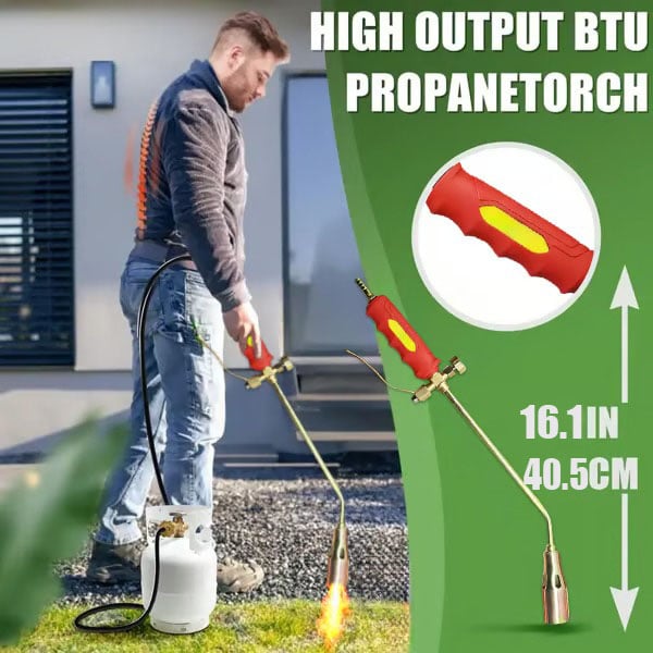 Weed Burner Propane 30.0 mm Nozzle Garden Driveway Patio Weed Removal Torch Self Ignition Heat Tool | Thomler