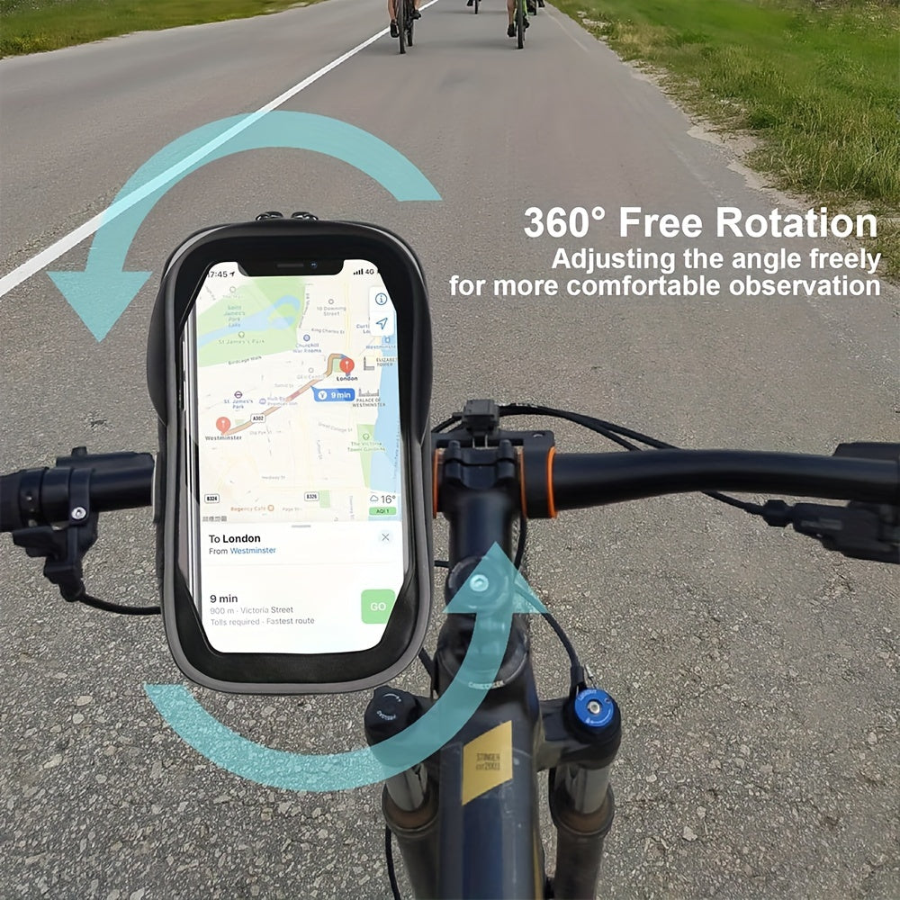 Waterproof Phone Mount for Motorcycle & Bicycle with 360° Rotation | Universal Handlebar Holder for Navigation & Music | Touch-Sensitive | Thomler