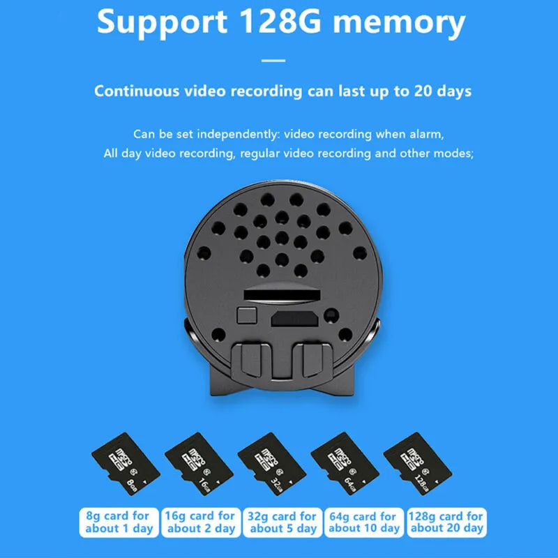 Security Camera Compact 2.0 cm Wireless Indoor Monitoring WiFi 1080P HD Motion Detection Night Vision Mini Surveillance Camera | Thomler
