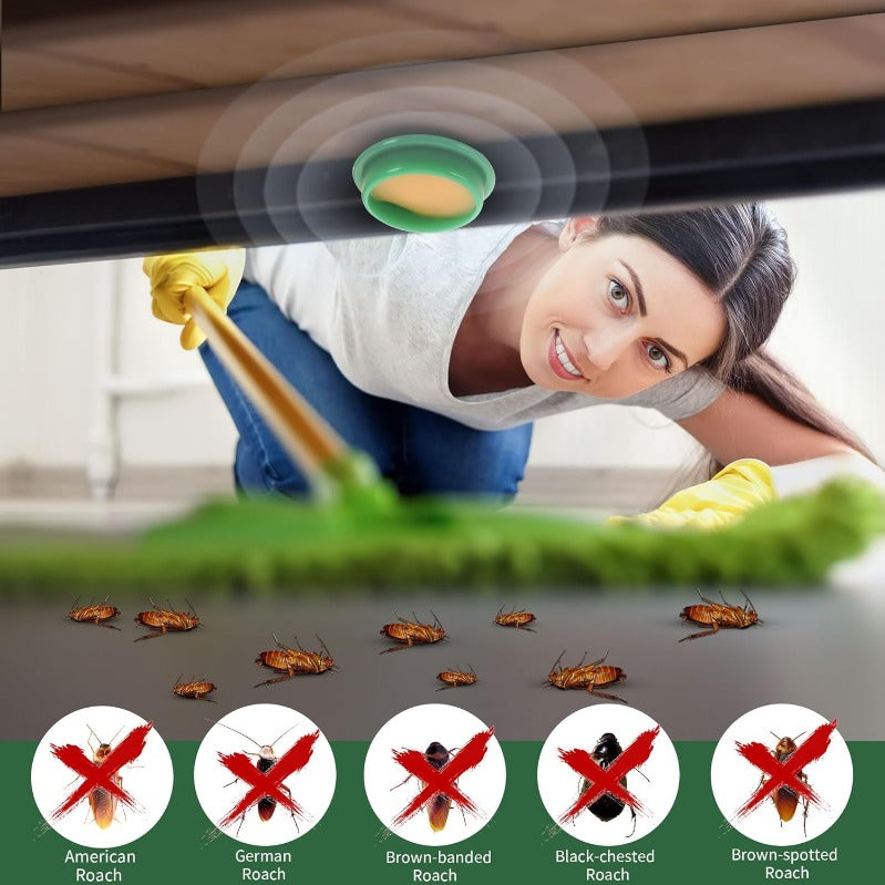 Roach Trap Station Discs for Kitchen & Bathroom – Safe Around Kids & Pets – Colony Elimination Bait – 12/24/36 Count | Thomler