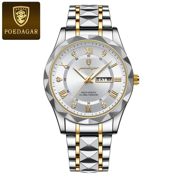Men's Analog Quartz Watch with Luminous Hands, Date Window, and Stainless Steel Band for Business & Everyday Wear | Thomler