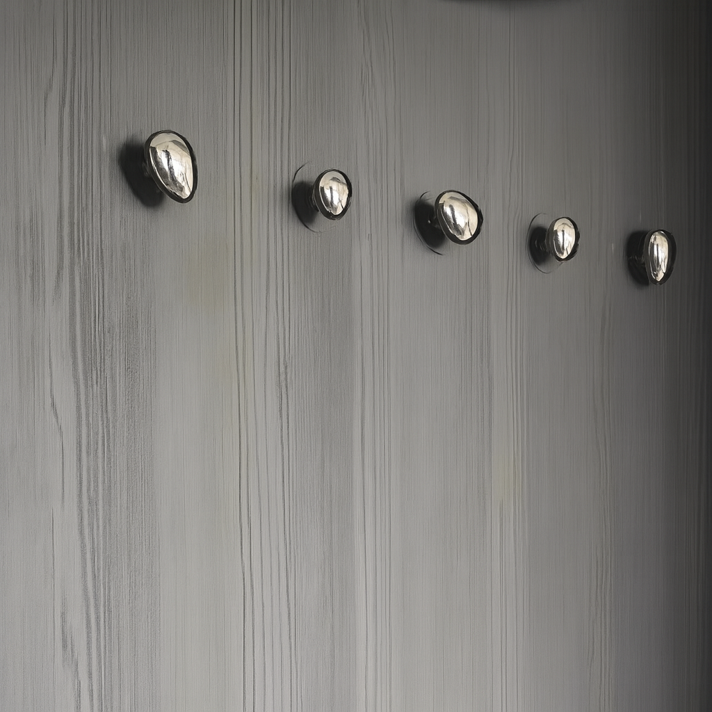 Wall Hook Ceramic 5.8 cm Silver Bathroom Hallway Kitchen Adhesive Screw Mounted Teardrop Coat Towel Holder Set of 2 | Thomler