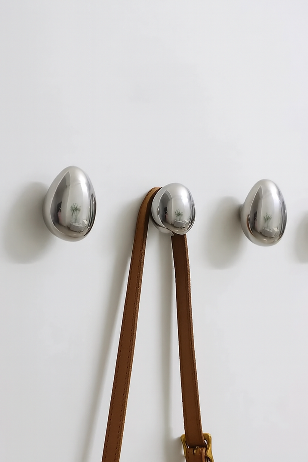 Wall Hook Ceramic 5.8 cm Silver Bathroom Hallway Kitchen Adhesive Screw Mounted Teardrop Coat Towel Holder Set of 2 | Thomler