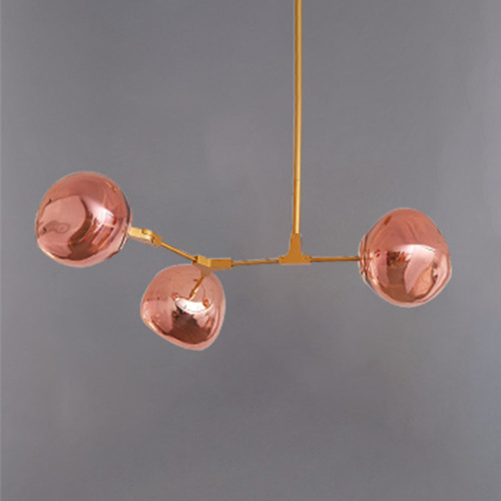 Glass Globe Ceiling Pendant Fixture 3 6 8 Multi-Drop Warm LED Adjustable Hanging Kit Metal Frame Contemporary Dining Room Bedroom Lighting | Thomler