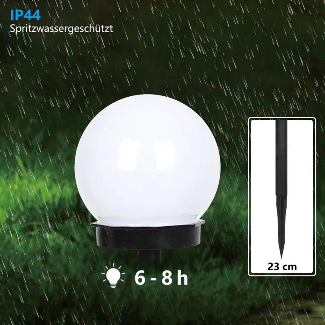 Solar Garden Lights Sphere Waterproof Cool White Path Patio Outdoor Lawn Lighting Set Of 3 Cordless Solar Powered Lamps | Thomler