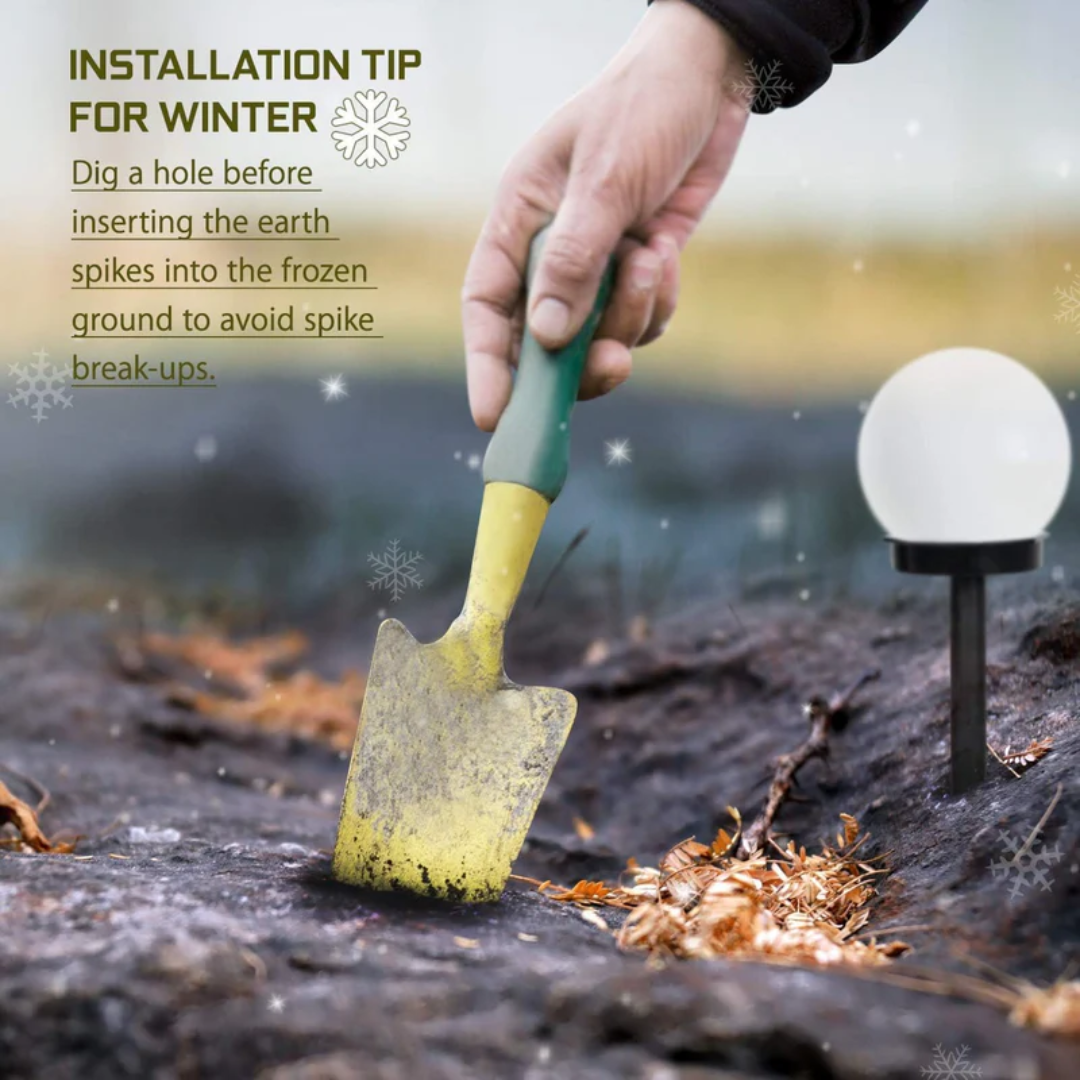 Solar Garden Lights Sphere Waterproof Cool White Path Patio Outdoor Lawn Lighting Set Of 3 Cordless Solar Powered Lamps | Thomler