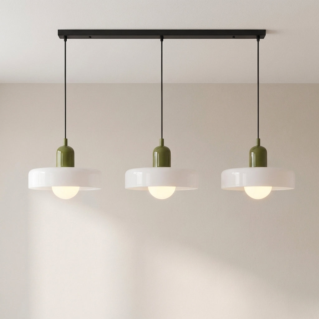 3-Light Geometric Glass Pendant Chandelier – Adjustable Height Statement Fixture for Dining Room, Kitchen Island & Bar | Modern Art Deco | Thomler