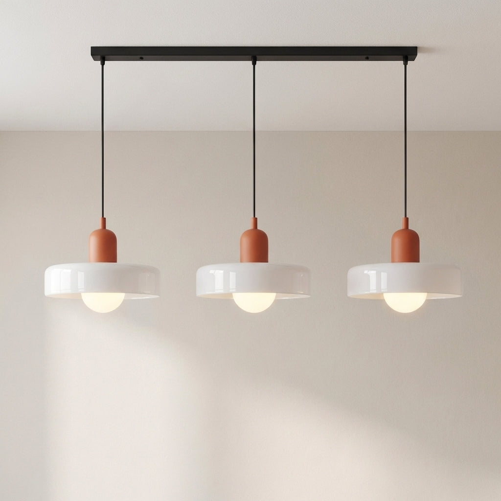 3-Light Geometric Glass Pendant Chandelier – Adjustable Height Statement Fixture for Dining Room, Kitchen Island & Bar | Modern Art Deco | Thomler