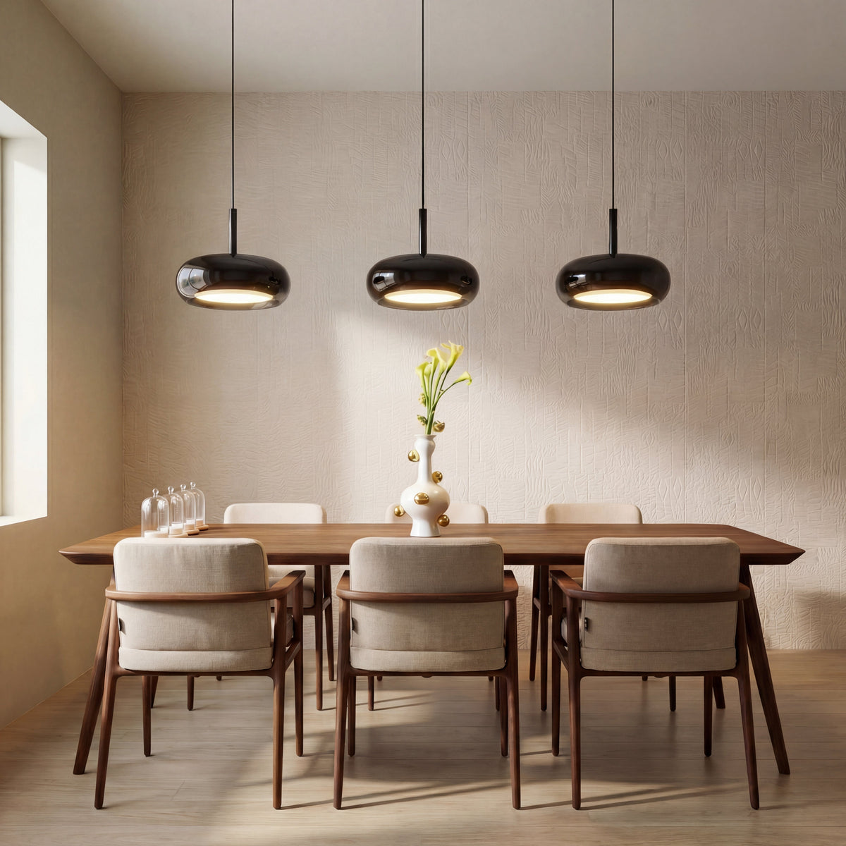 Triple-Light Kitchen Pendant Lamp – Adjustable Modern Fixture with Glass Shades for Island, Dining & Breakfast Nook | Thomler