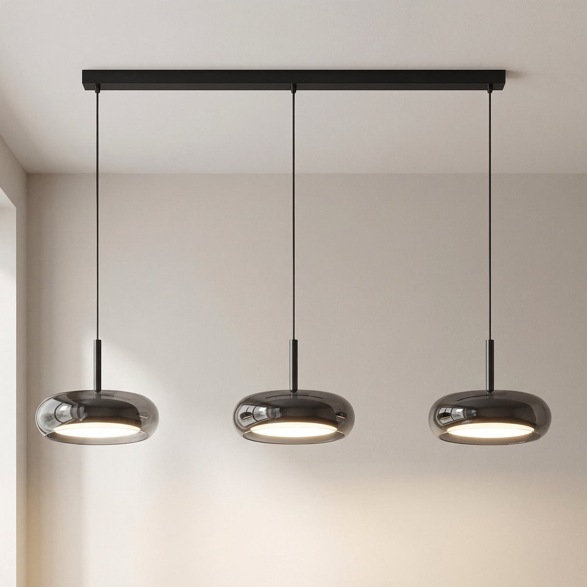 Triple-Light Kitchen Pendant Lamp – Adjustable Modern Fixture with Glass Shades for Island, Dining & Breakfast Nook | Thomler
