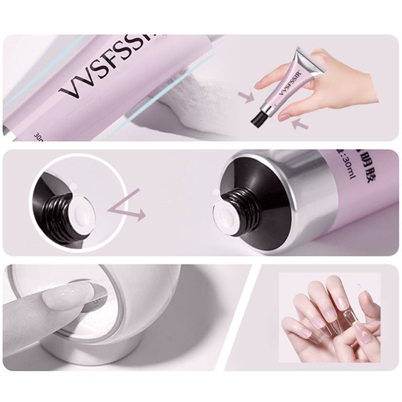 Press-On Nail Adhesive Kit with UV Lamp & Remover – Complete Salon Manicure System for Home Use | Thomler