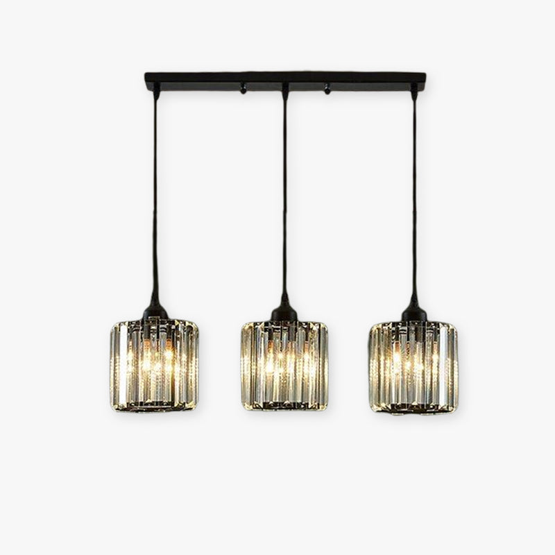 Cylindrical Glass Hanging Fixture with Metal Hardware for Dining Room & Bedroom | Thomler