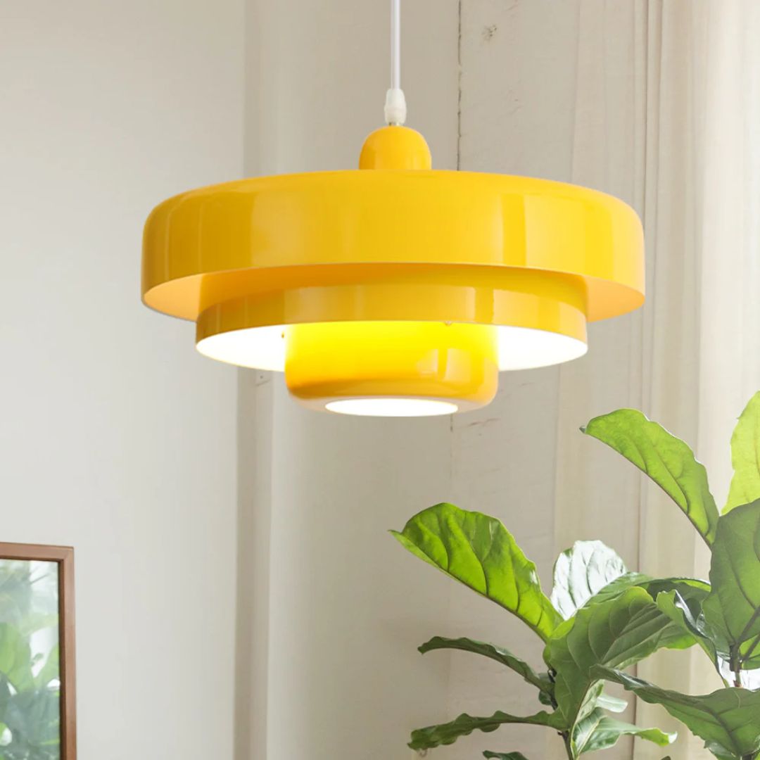 Pendant Light Laminated Metal Ø35.0 cm Adjustable Orange Dining Room Living Room Hanging Ceiling Lamp | Thomler