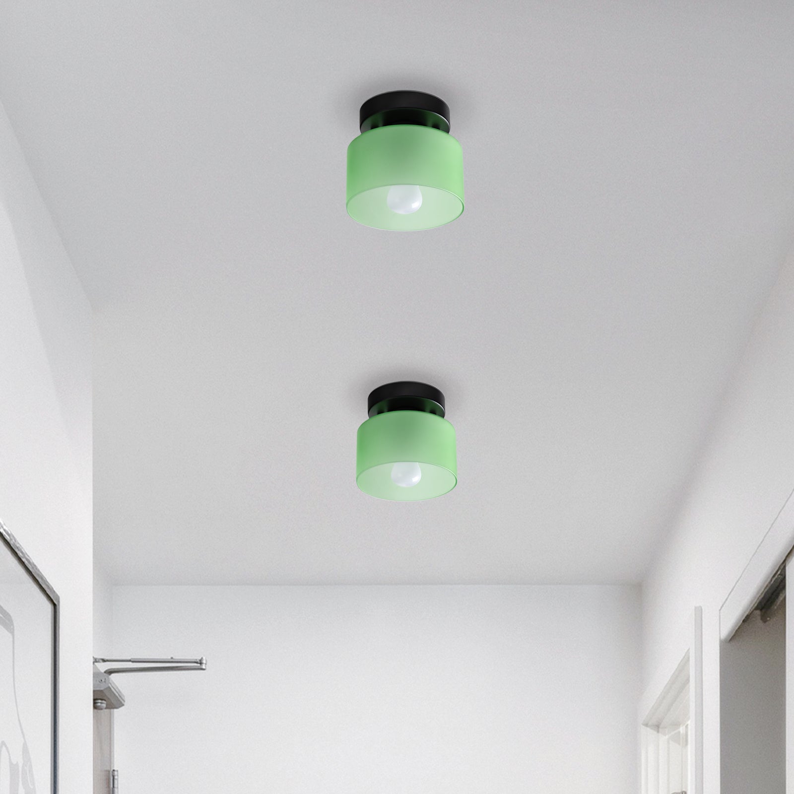 Ceiling Lamp Glass E27 E26 Amber Kitchen Hallway Living Room Retro Flush Mount Lighting | Thomler
