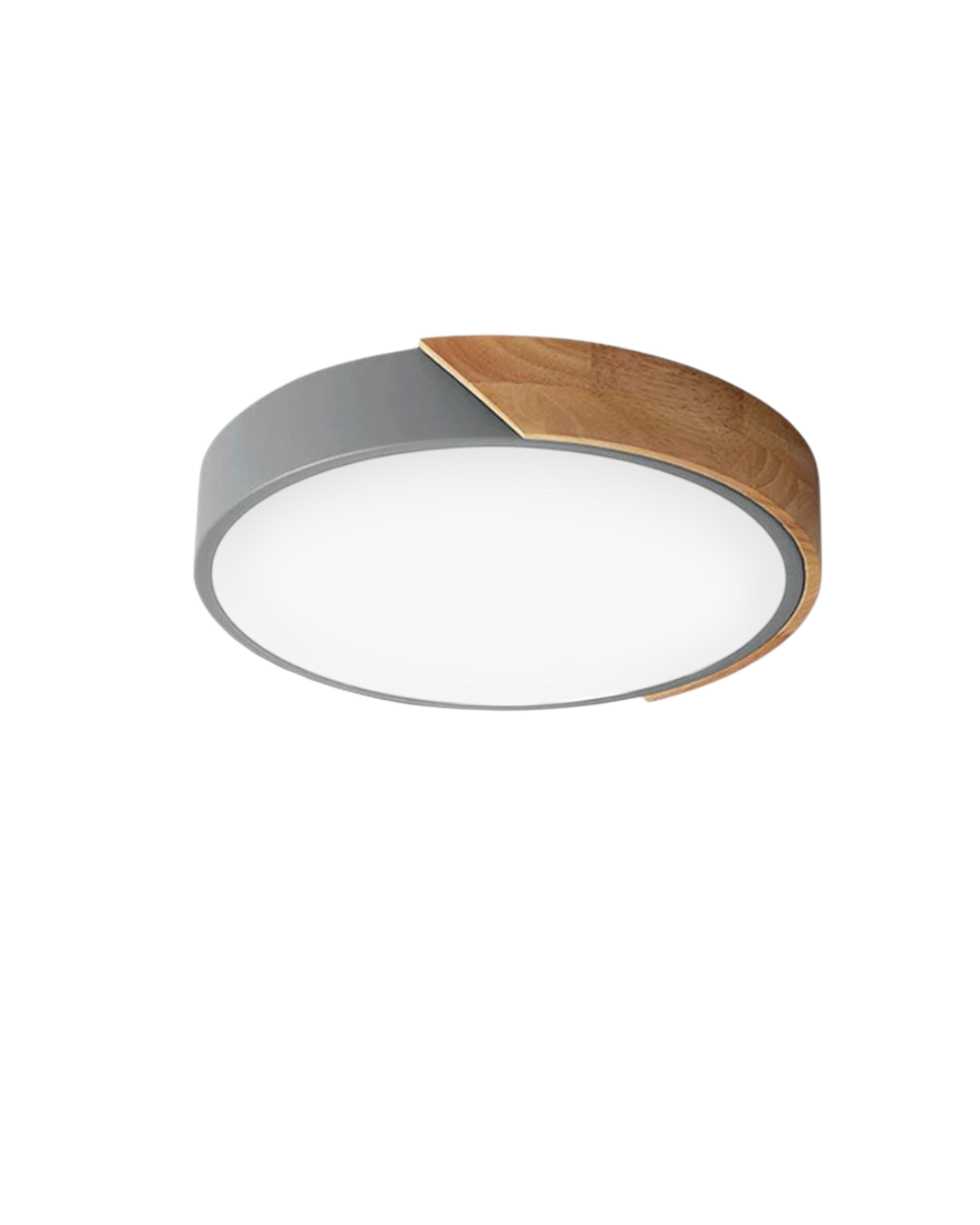 Moderne ronde plafondlamp met houtaccent en LED verlichting – minimalistische designlamp in 23 30 40 50 en 60 cm | Sansoti