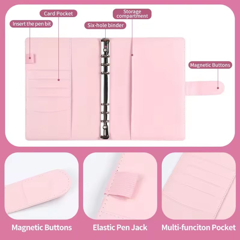 100-Envelope Money Saving Binder with Cash Envelopes for Budget Tracking & Financial Goals | PU Leather Organizer for Home Finance | Thomler