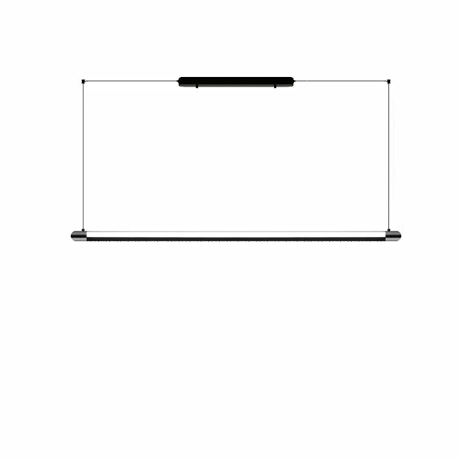 Pendant Light Metal Linear 35 in Adjustable Kitchen Dining Room LED Remote Dimmable Modern Ceiling Fixture | Thomler