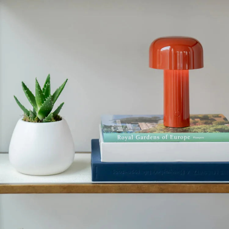 Cordless Mushroom Table Lamp with Touch Dimmer & USB-C Rechargeable Battery for Bedroom, Desk & Outdoor | Thomler
