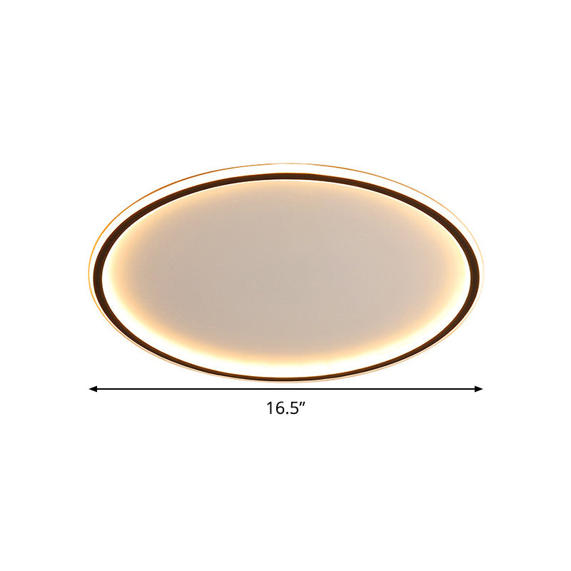 Flush Mount LED Ceiling Light 16"/20"/24" Round Low Profile Fixture Black Aluminum with Dimmable Options for Bedroom Kitchen | Thomler