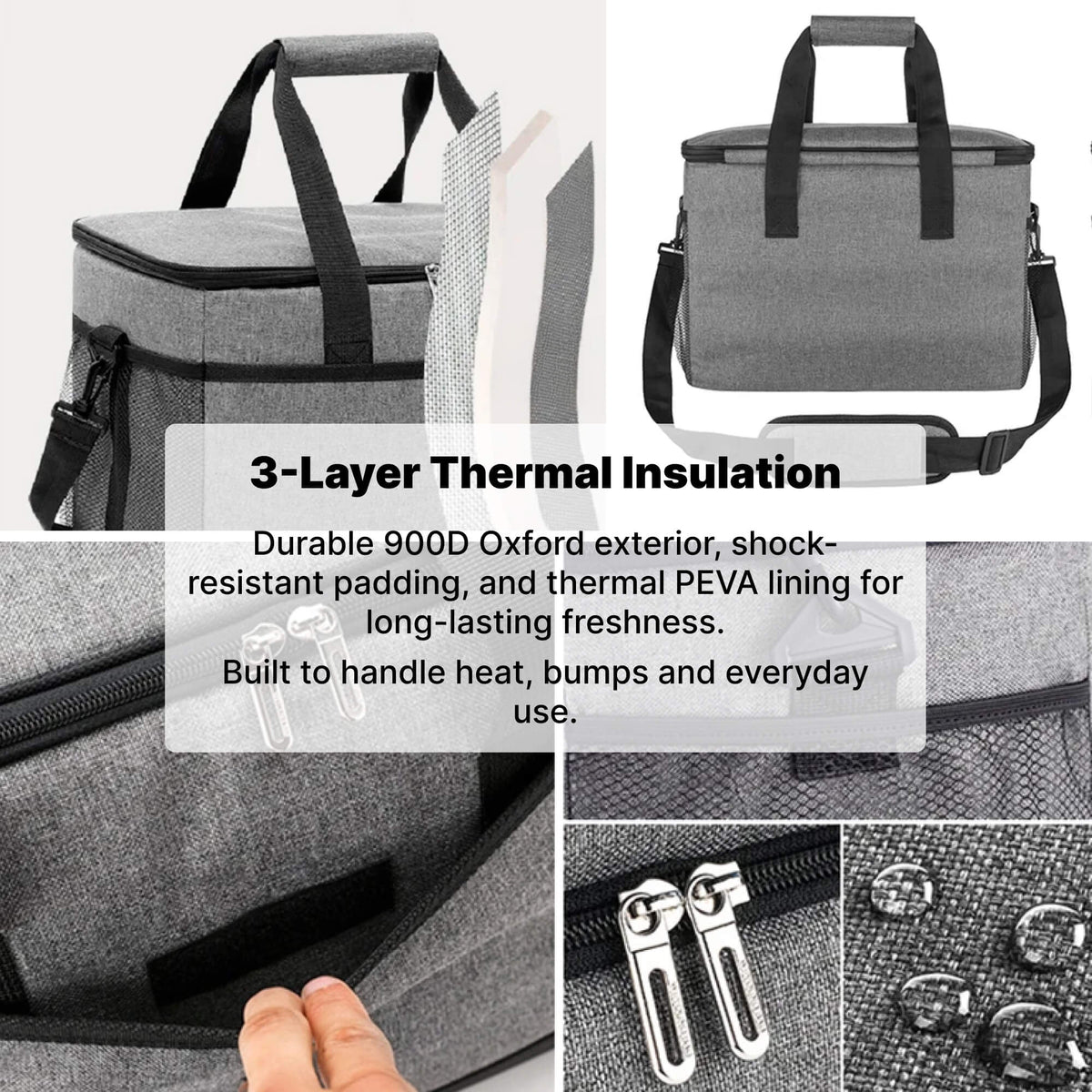 Large 33-Liter Insulated Cooler Tote with Leak-Proof Lining for Camping, Tailgating, Road Trips & Family Outings | Thomler