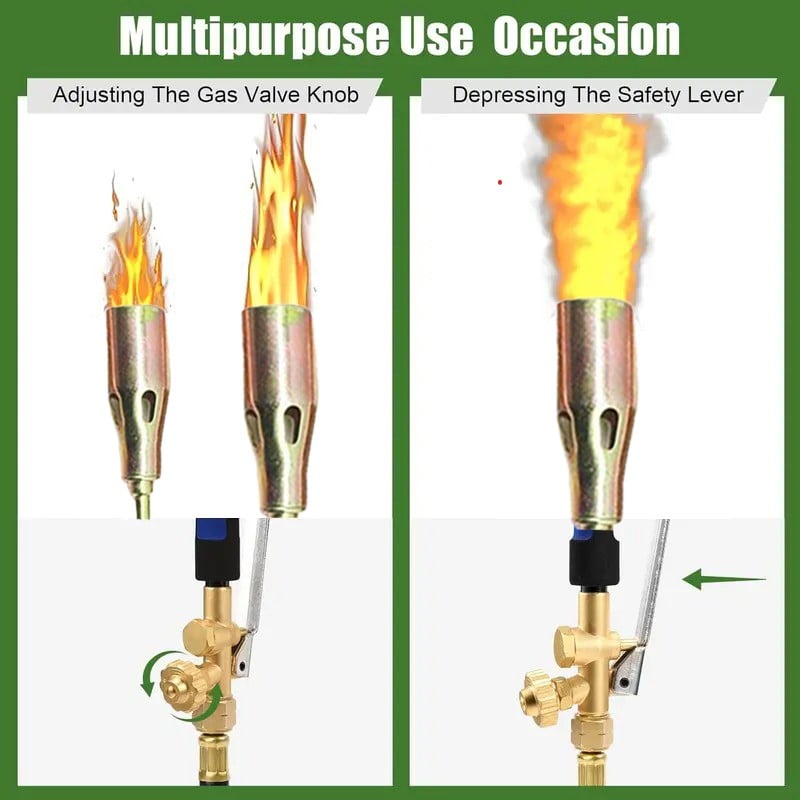 Weed Burner Propane 30.0 mm Nozzle Garden Driveway Patio Weed Removal Torch Self Ignition Heat Tool | Thomler