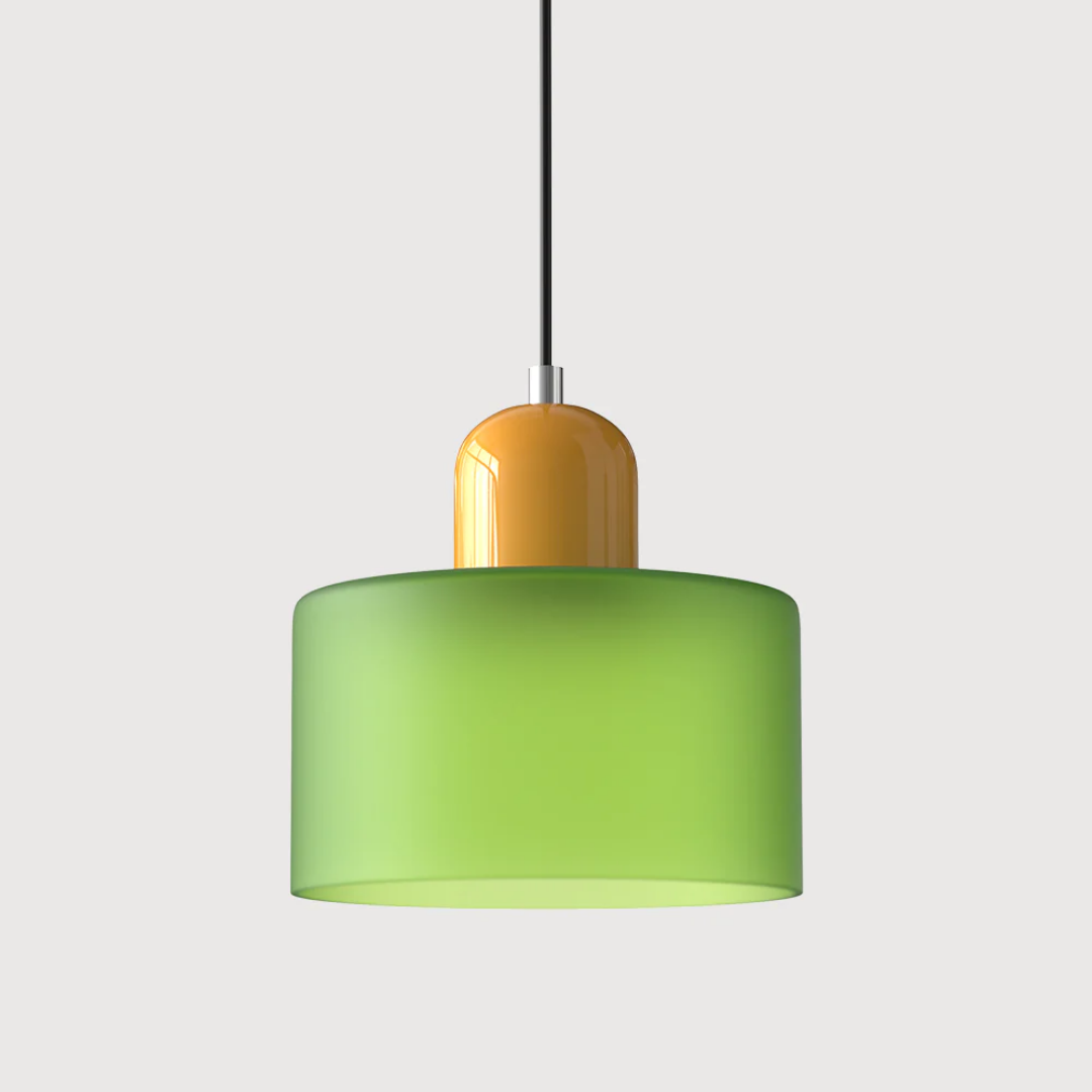 Mid-Century Glass Pendant Light – Adjustable Drop Ceiling Fixture with Colorful Dome Shade for Kitchen Island, Dining Room & Reading Nook | Thomler