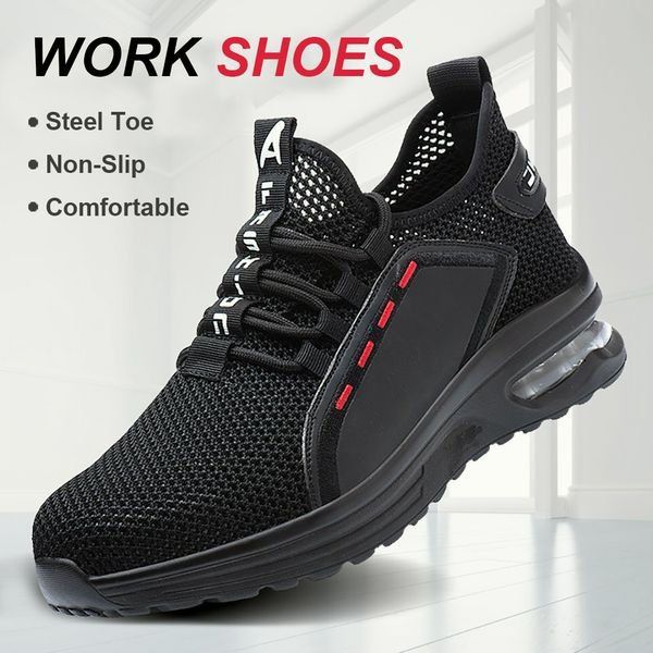 Steel Toe Work Shoes for Men & Women – Breathable Mesh Safety Sneakers with Slip-Resistant Sole & Puncture-Proof Protection for | Thomler